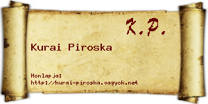 Kurai Piroska névjegykártya